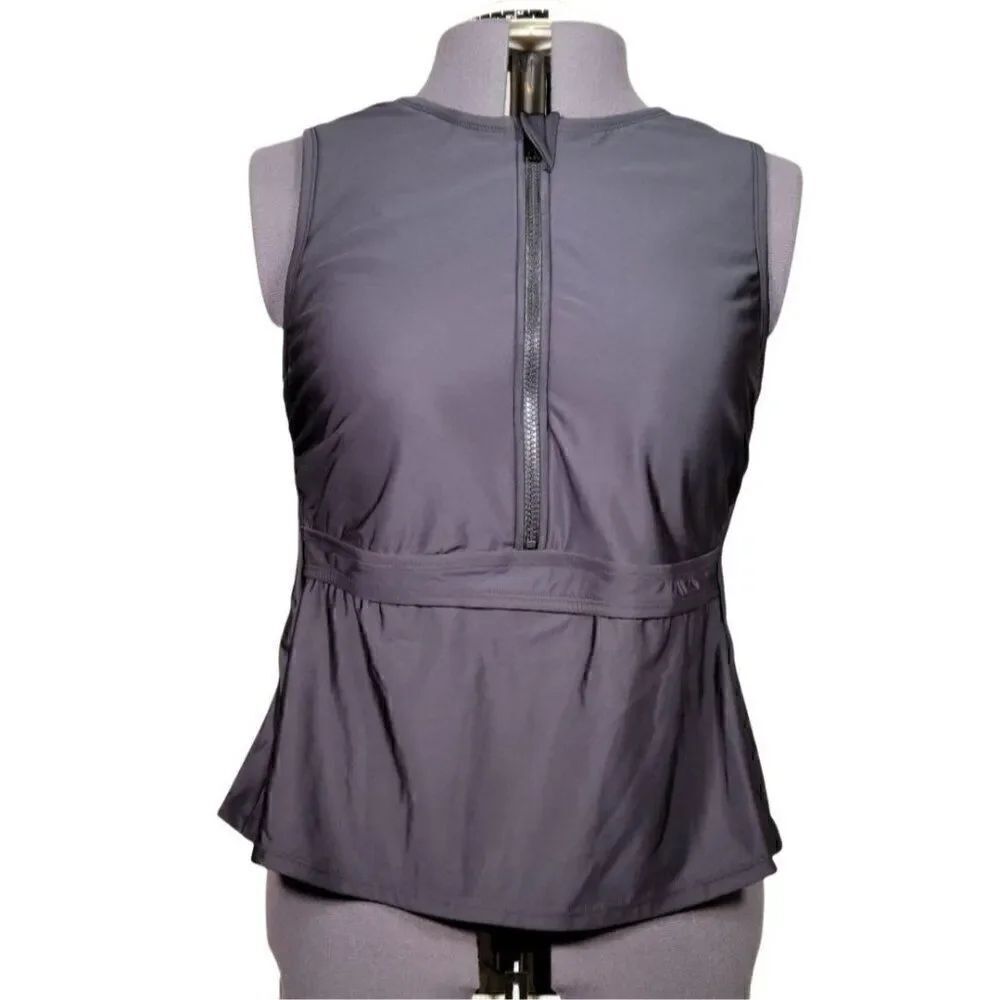 All in Motion Women's Sleeveless Zipper Front Rash Guard Sz 26W